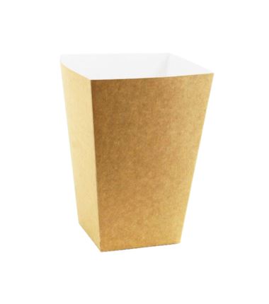 Kubełek tekturowy kwadratowy kraft 4,3L 100szt