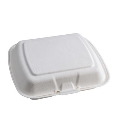 Menu box trzykomorowe opakowanie z trzciny cukrowej 230x205x40 50szt