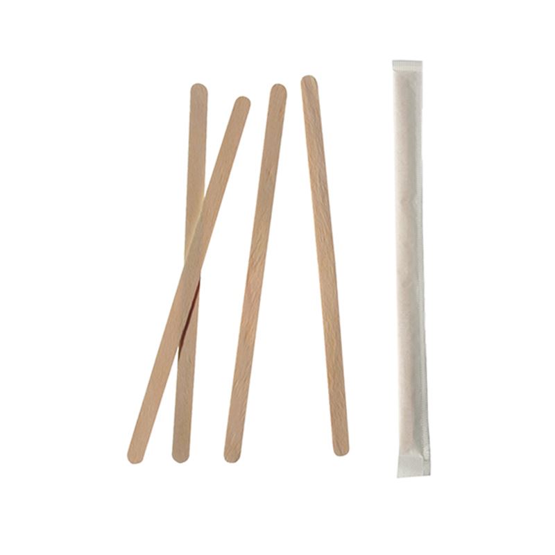 Mieszadełka drewniane pojedyńczo pakowane 17,8 cm 1000szt