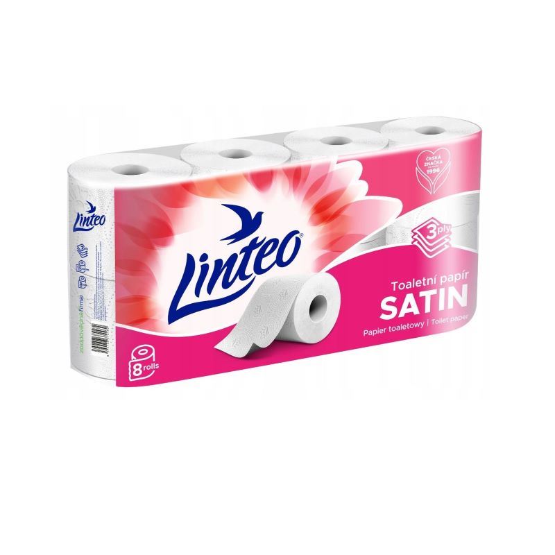 Papier toaletowy celuloza 3-warstwowa 8szt LINTEO Satin