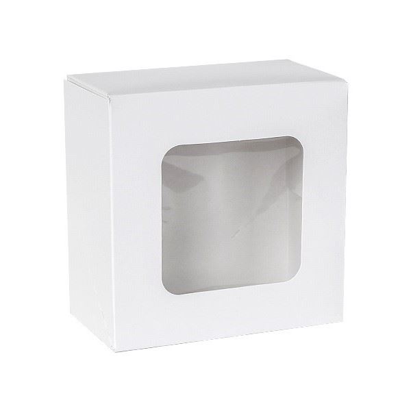 Pudełko cukiernicze 130x130x70mm białe z oknem 20szt