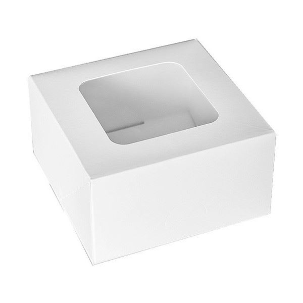 Pudełko cukiernicze 130x130x70mm białe z oknem 20szt