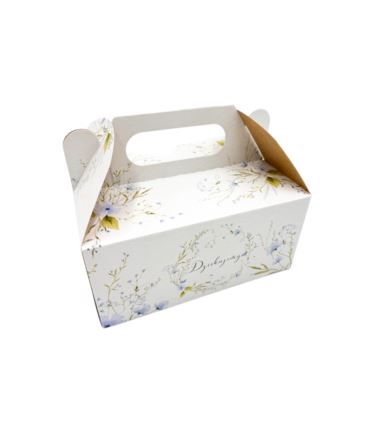 Pudełko cukiernicze "Dziękujemy" 189x147x89mm z rączką 25szt