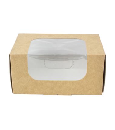 Pudełko cukiernicze 165x110x80mm kraft z oknem ECO 50szt