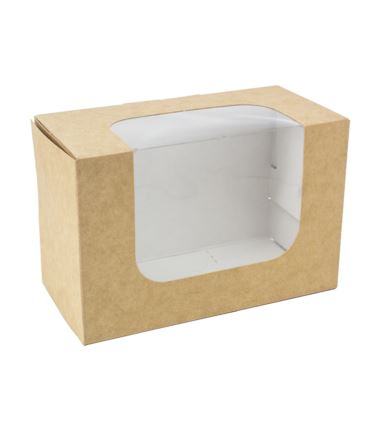 Pudełko cukiernicze 165x110x80mm kraft z oknem ECO 50szt