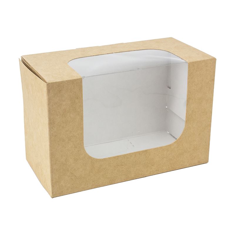 Pudełko cukiernicze 165x110x80mm kraft z oknem ECO 50szt