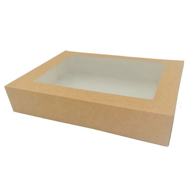 Pudełko cukiernicze 220x90x50mm kraft z oknem 300szt