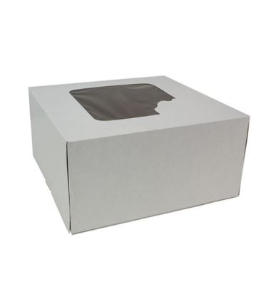 Pudełko cukiernicze 220x220x110mm białe z oknem 50szt