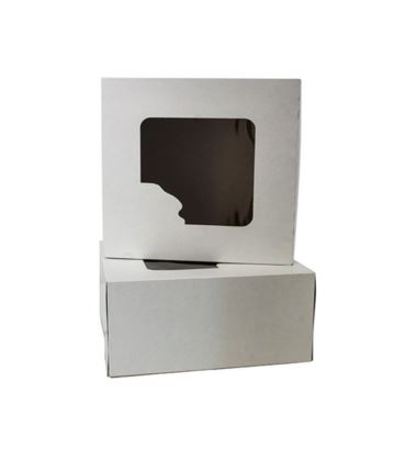 Pudełko cukiernicze 220x220x110mm białe z oknem 50szt
