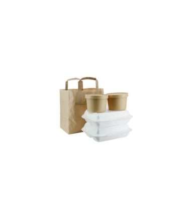 Torba papierowa brązowa z uchem płaskim 220x100x285 250szt