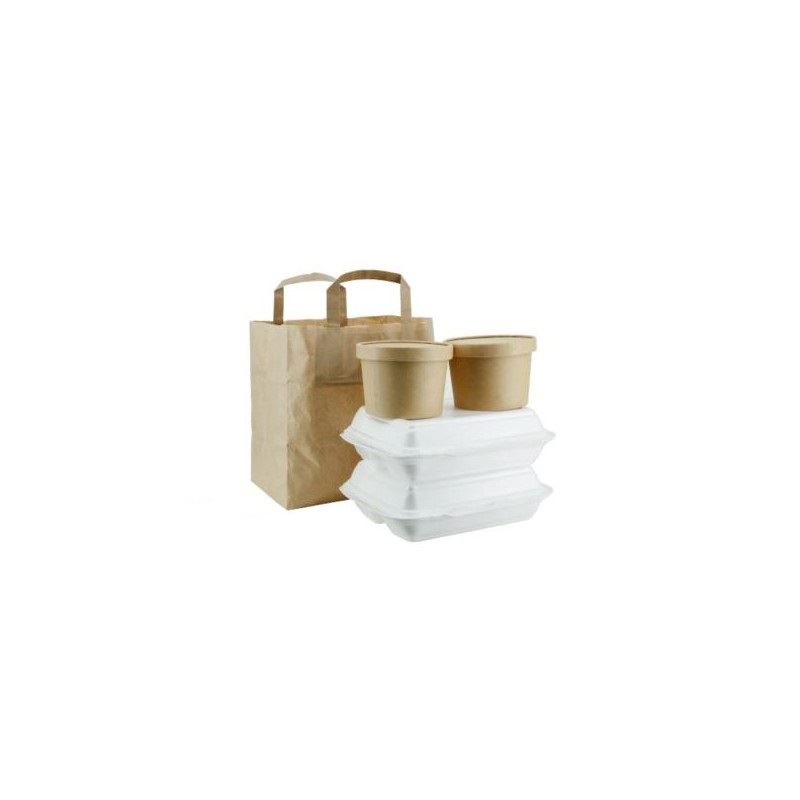 Torba papierowa brązowa z uchem płaskim 220x100x285 250szt