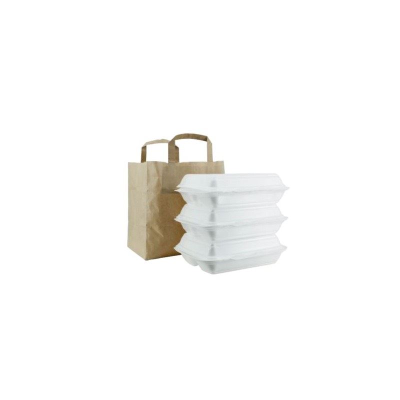 Torba papierowa brązowa z uchem płaskim 220x100x285 250szt