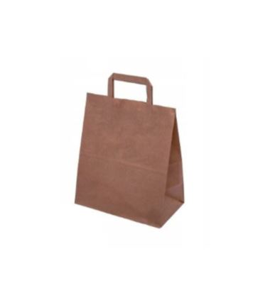 Torba papierowa brązowa z uchem płaskim 260x160x335 250szt