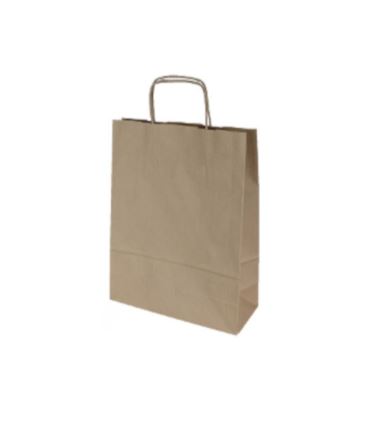 Torba papierowa brązowa z uchem skrętnym 180x80x225 250szt