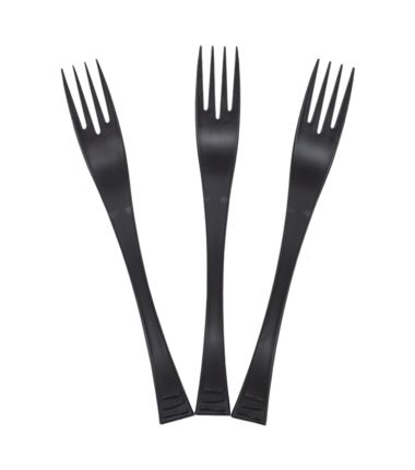 Widelec plastikowy czarny Servipack Wave Design 40szt Guillin