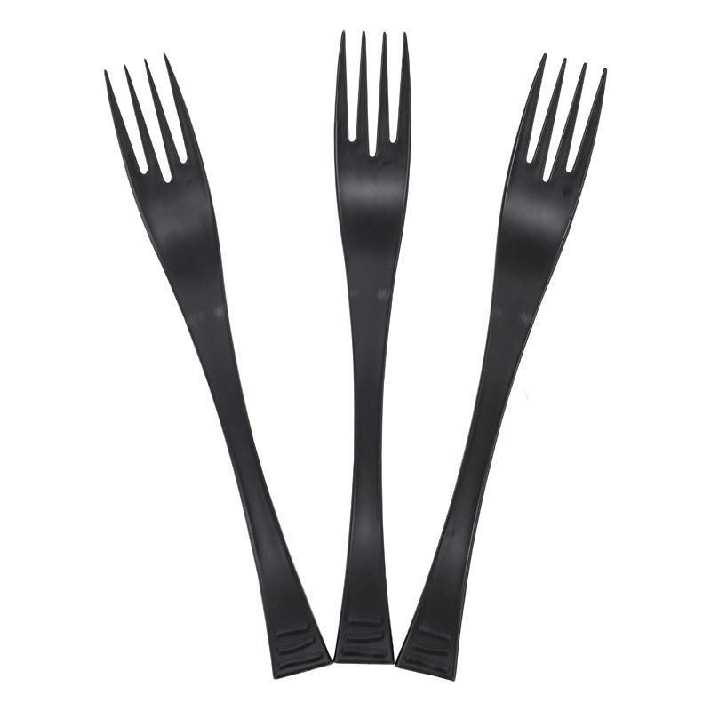 Widelec plastikowy czarny Servipack Wave Design 40szt Guillin