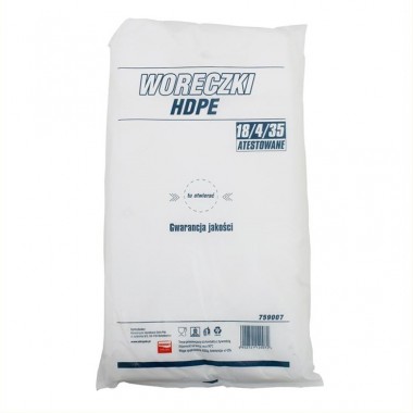 Woreczki foliowe HDPE atestowane 18x4x35cm 820szt