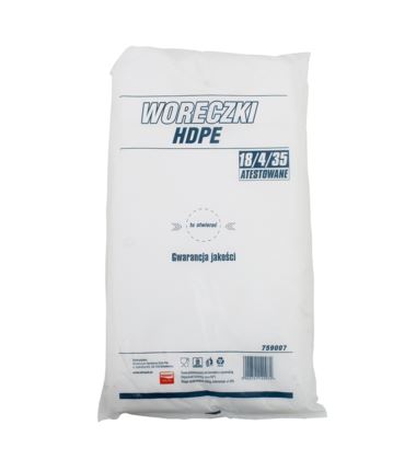 Woreczki foliowe HDPE atestowane 18x4x35cm 820szt
