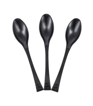Łyżeczka plastikowa czarna Servipack Wave Design 40szt Guillin