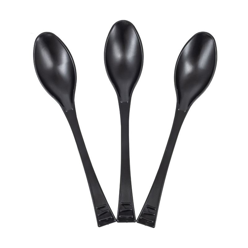 Łyżeczka plastikowa czarna Servipack Wave Design 40szt Guillin