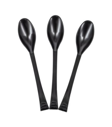 Łyżka plastikowa czarna Servipack Wave Design 40szt Guillin