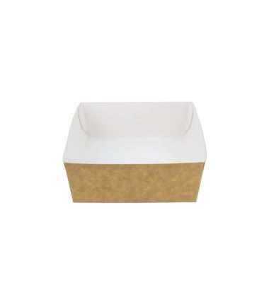Tacka tekturowa na przekąski brązowo-biała 1240x140x35mm 100szt