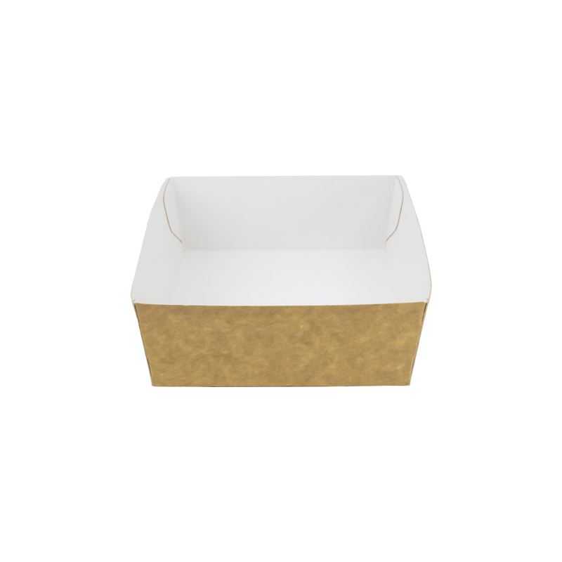 Tacka tekturowa na przekąski brązowo-biała 1240x140x35mm 100szt