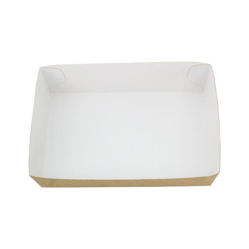 Tacka tekturowa na przekąski brązowo-biała 1240x140x35mm 100szt