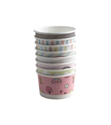Miseczka papierowa na lody 160ml pastele 25szt