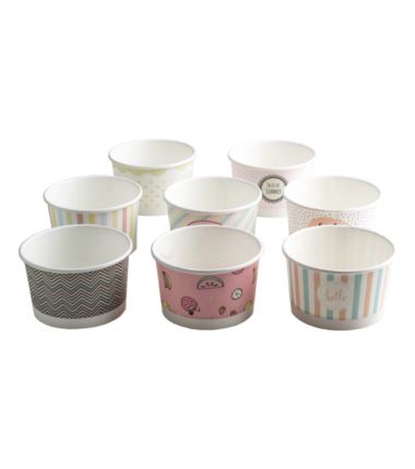 Miseczka papierowa na lody 160ml pastele 25szt