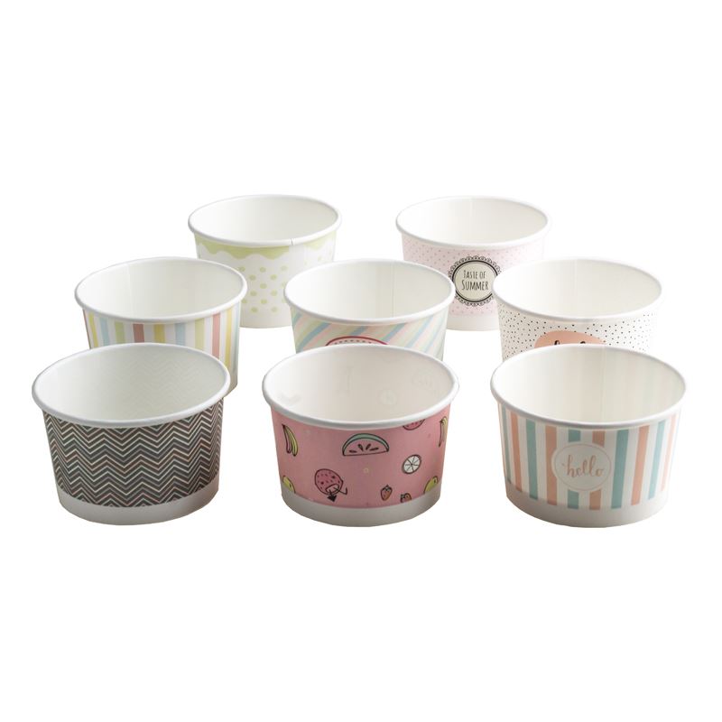 Miseczka papierowa na lody 160ml pastele 25szt