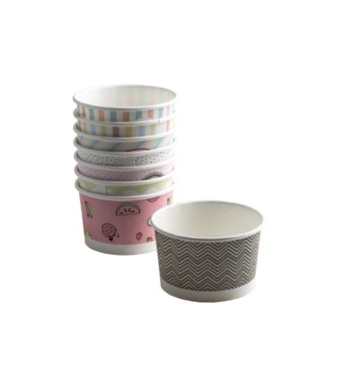 Miseczka papierowa na lody 160ml pastele 25szt