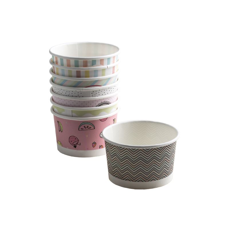 Miseczka papierowa na lody 160ml pastele 25szt