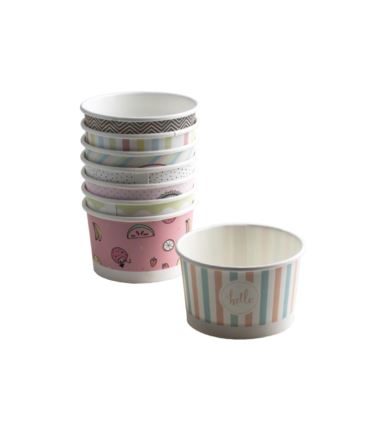 Miseczka papierowa na lody 160ml pastele 25szt