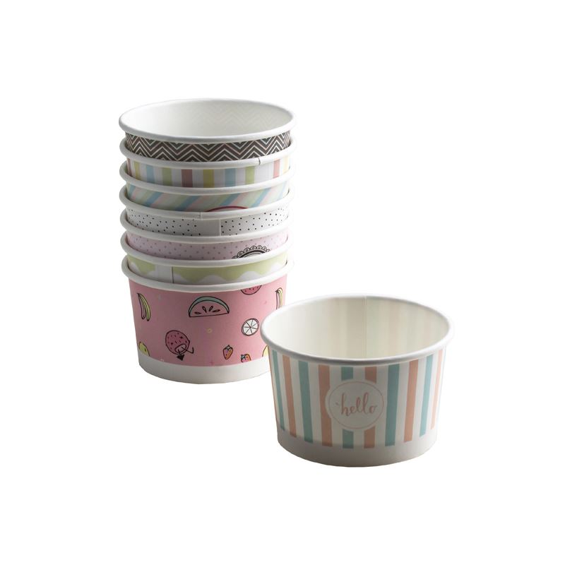 Miseczka papierowa na lody 160ml pastele 25szt