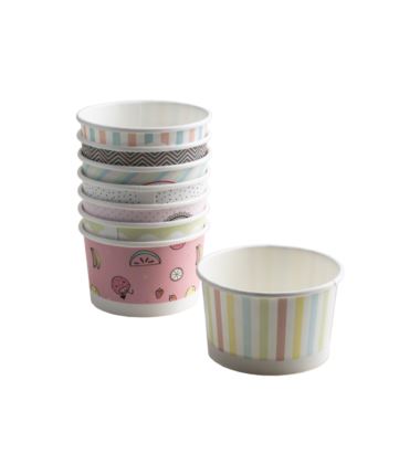 Miseczka papierowa na lody 160ml pastele 25szt