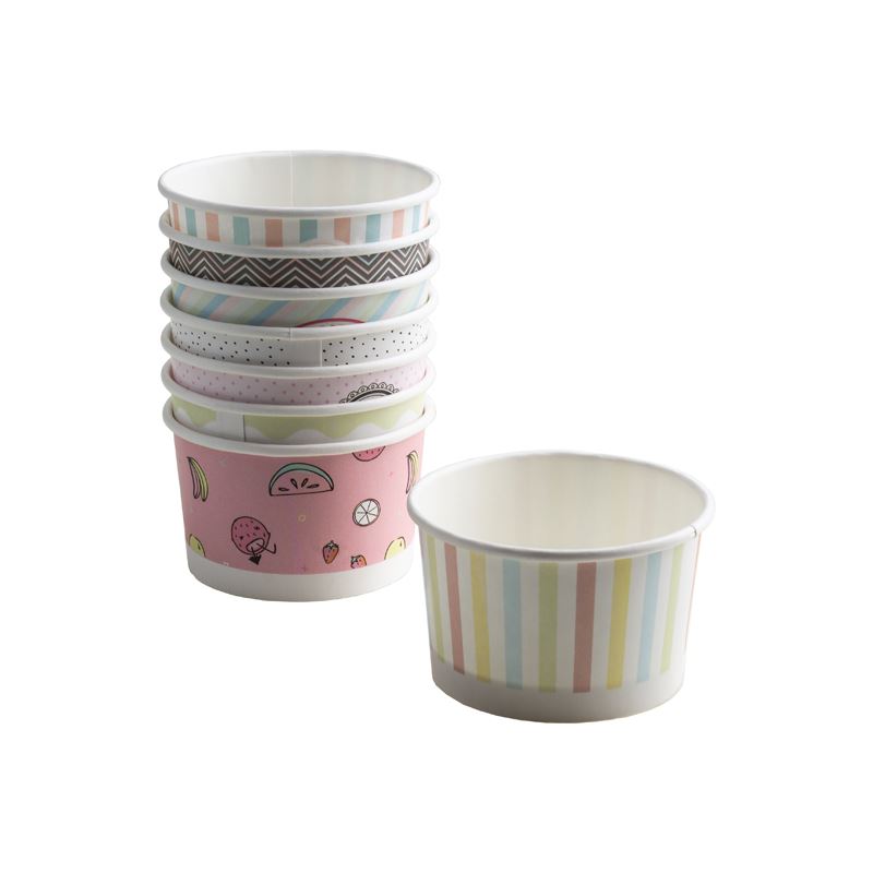 Miseczka papierowa na lody 160ml pastele 25szt