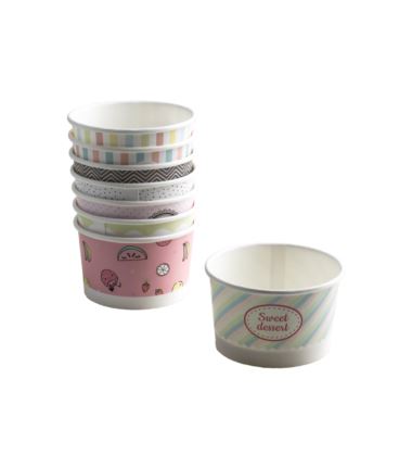 Miseczka papierowa na lody 160ml pastele 25szt