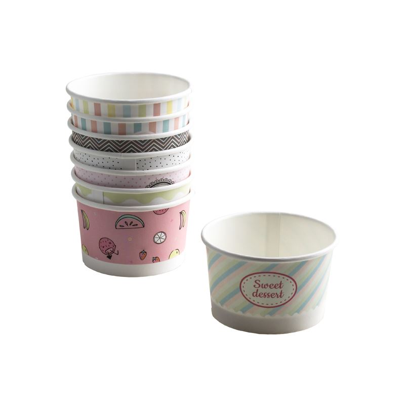 Miseczka papierowa na lody 160ml pastele 25szt
