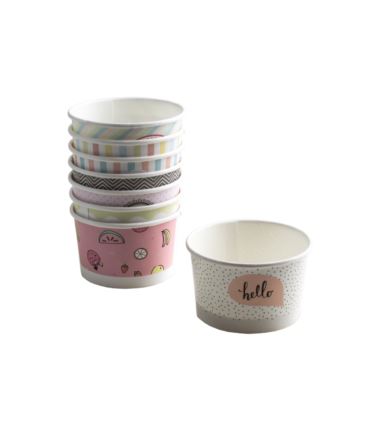 Miseczka papierowa na lody 160ml pastele 25szt