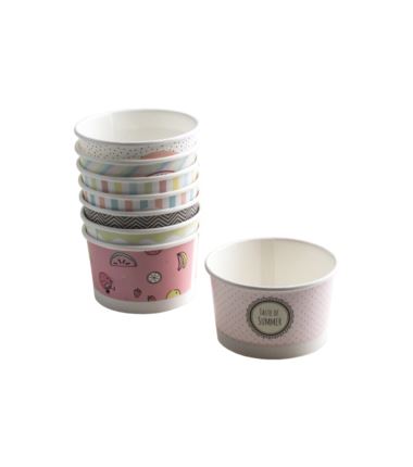 Miseczka papierowa na lody 160ml pastele 25szt