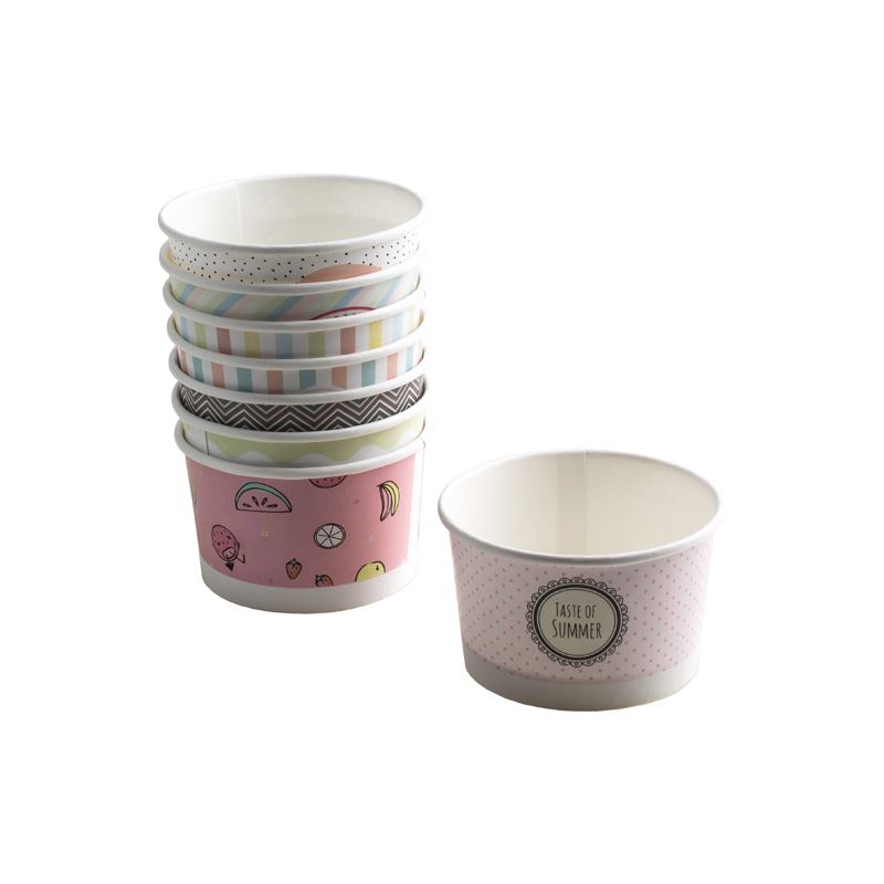 Miseczka papierowa na lody 160ml pastele 25szt