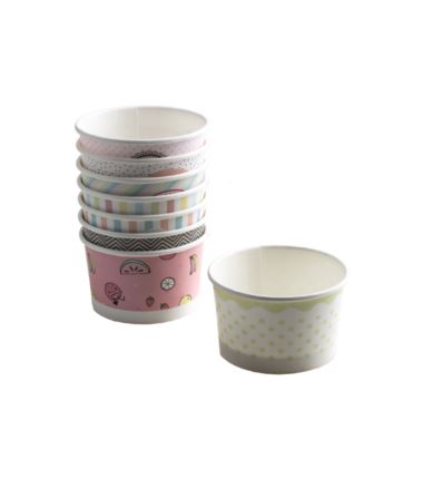 Miseczka papierowa na lody 160ml pastele 25szt