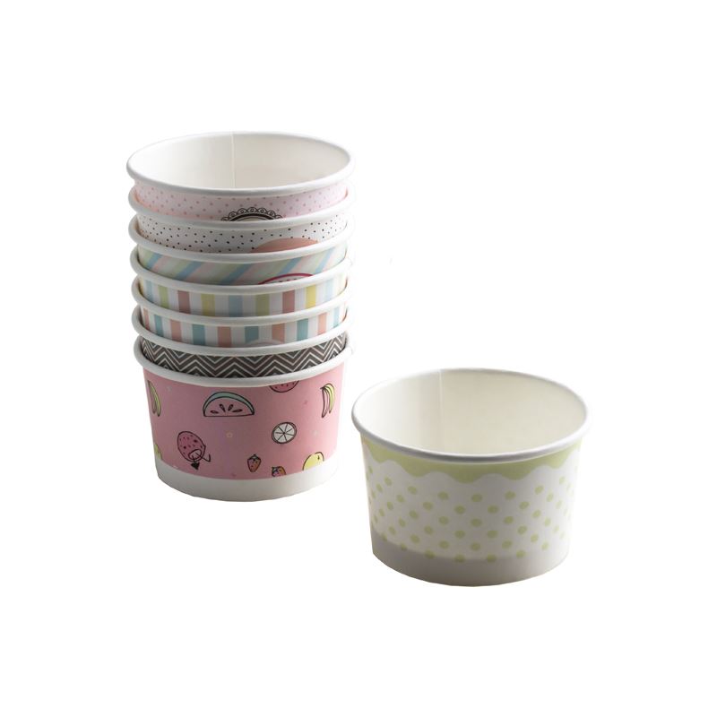 Miseczka papierowa na lody 160ml pastele 25szt
