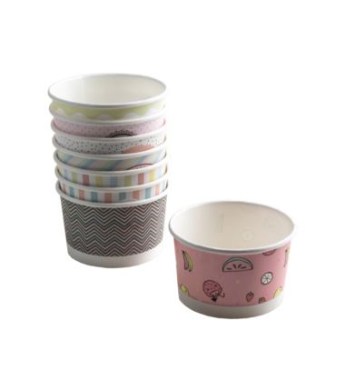 Miseczka papierowa na lody 160ml pastele 25szt