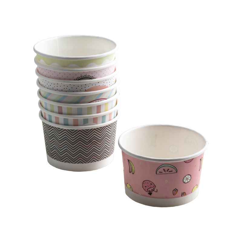 Miseczka papierowa na lody 160ml pastele 25szt