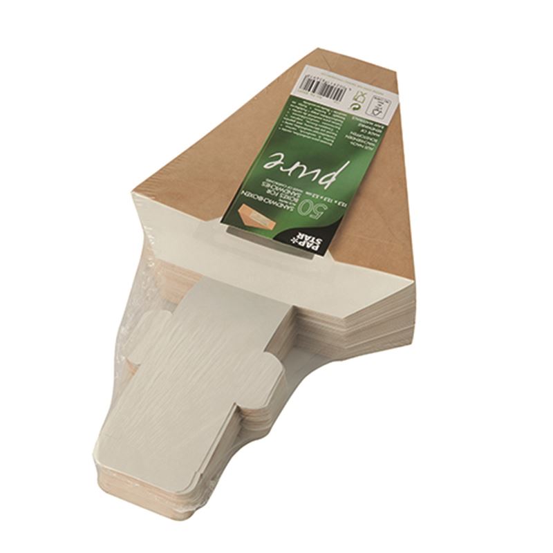 Pudełko trójkątne na kanapki/ sandwich KRAFT 12,3x12,3x8,2 cm 50szt