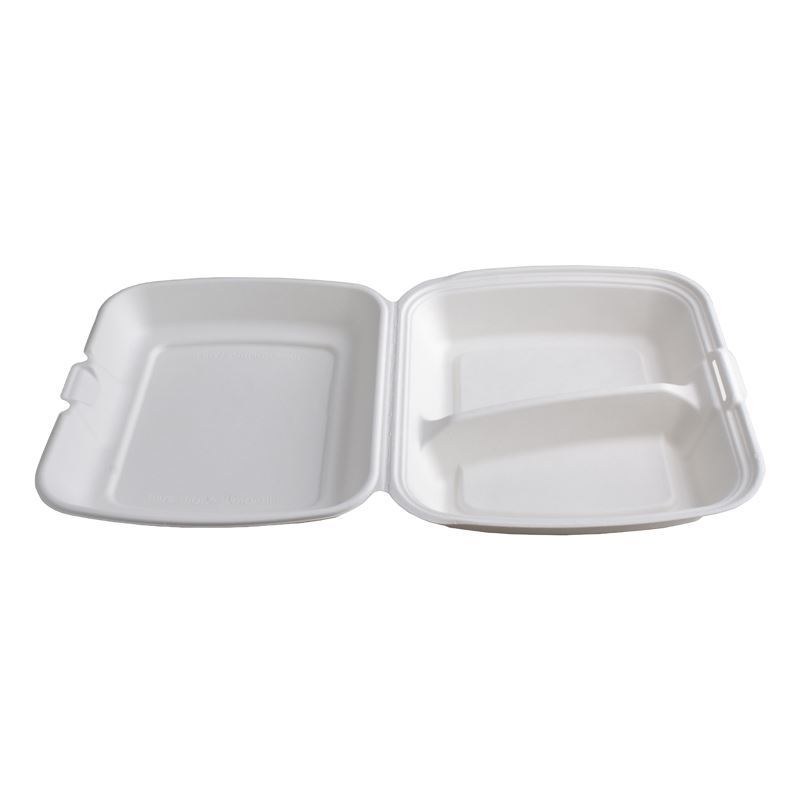 Menu box dwukomorowe opakowanie z trzciny cukrowej 230x205x40 50szt