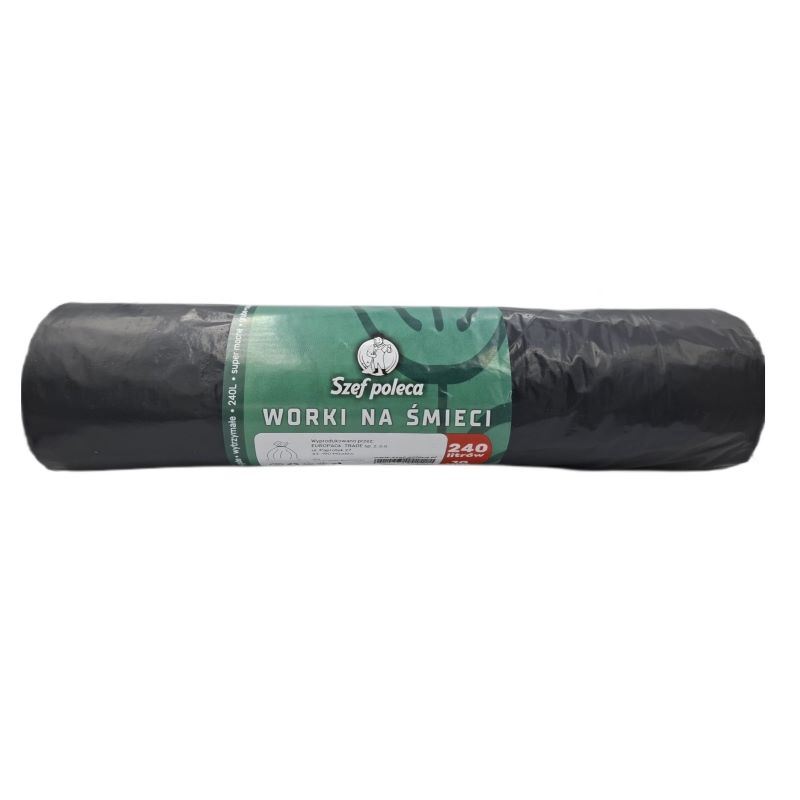 Worki na śmieci 240l LDPE czarne Szef Poleca 10szt