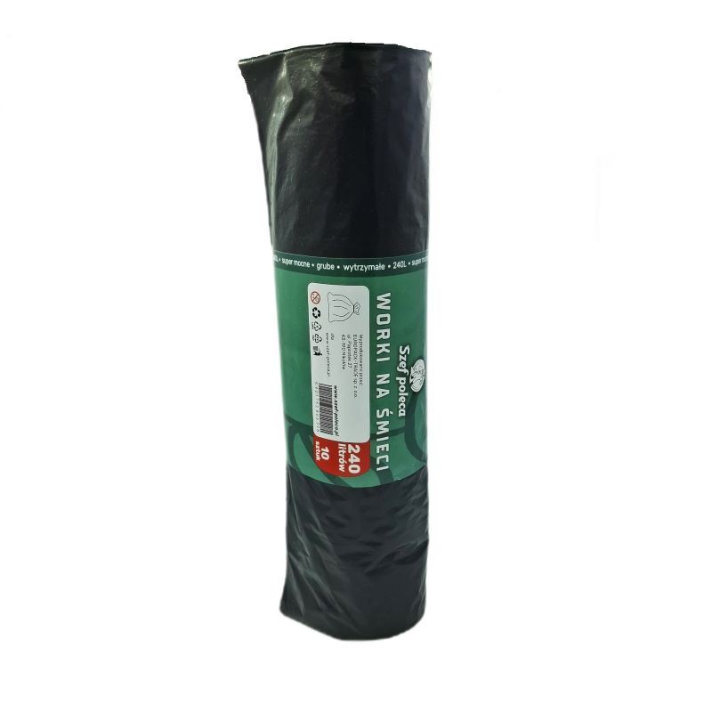 Worki na śmieci 240l LDPE czarne Szef Poleca 10szt